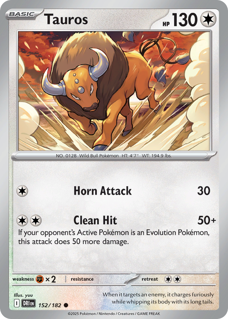 Tauros 152/182 — English Pokémon Destined Rivals (2025)