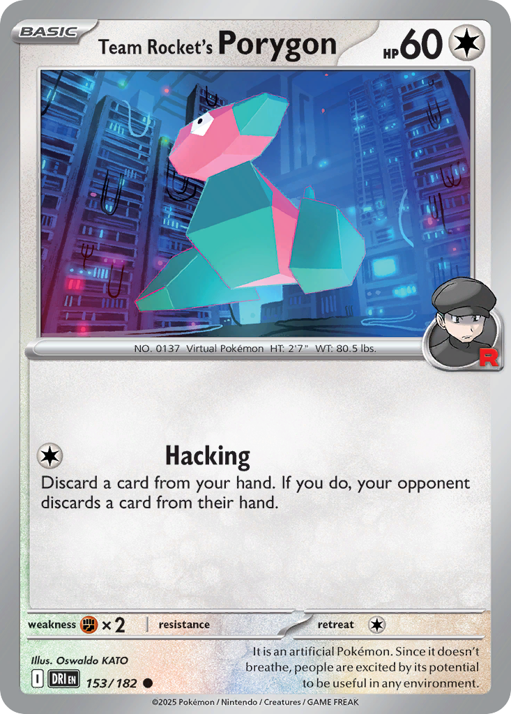 Team Rocket's Porygon 153/182 — English Pokémon Destined Rivals (2025)