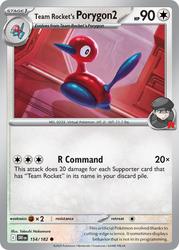 Team Rocket's Porygon2 154/182 — English Pokémon Destined Rivals (2025)