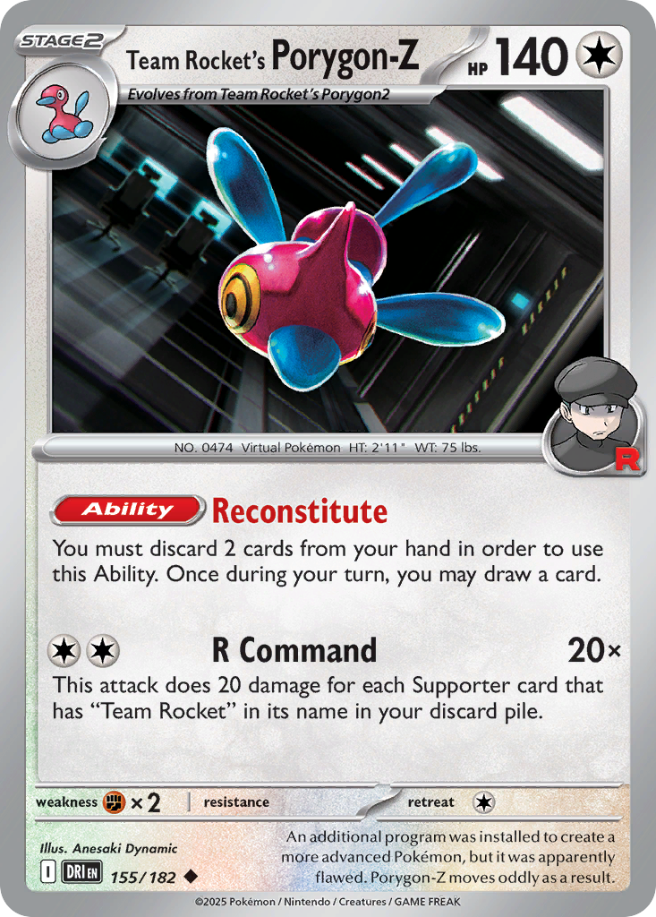 Team Rocket's Porygon-Z 155/182 — English Pokémon Destined Rivals (2025)