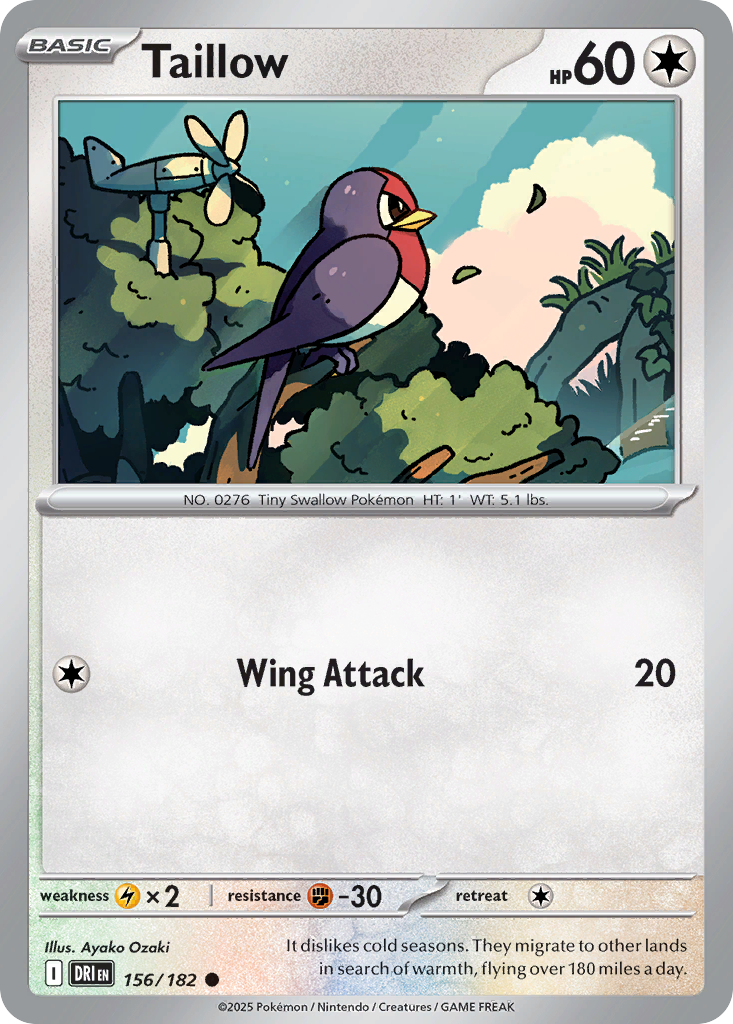 Taillow 156/182 — English Pokémon Destined Rivals (2025)