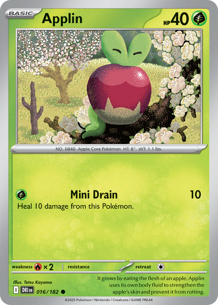 Applin 16/182 — English Pokémon Destined Rivals (2025)