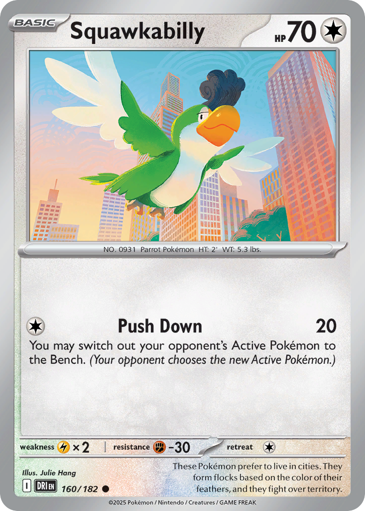 Squawkabilly 160/182 — English Pokémon Destined Rivals (2025)