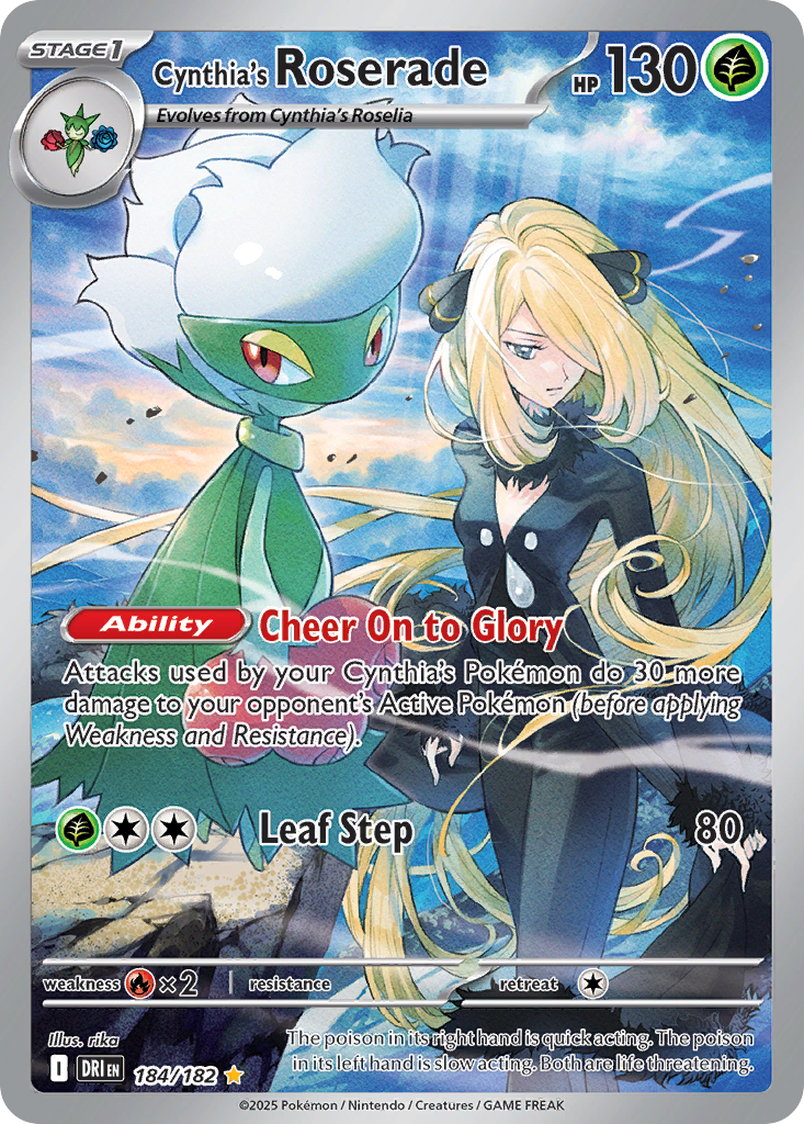 Cynthia's Roserade 184/182 — English Pokémon Destined Rivals (2025)