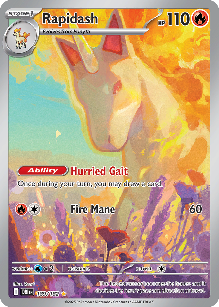 Rapidash 189/182 — English Pokémon Destined Rivals (2025)
