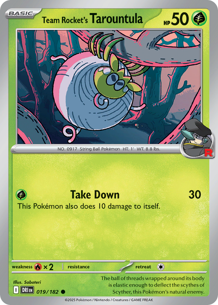 Team Rocket's Tarountula 19/182 — English Pokémon Destined Rivals (2025)