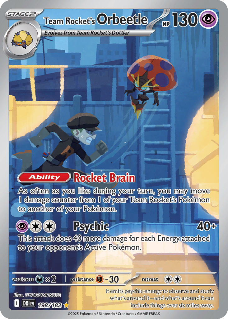 Team Rocket's Orbeetle 198/182 — English Pokémon Destined Rivals (2025)