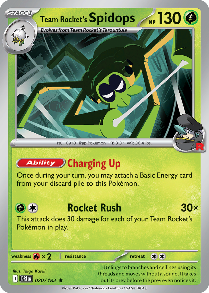 Team Rocket's Spidops 20/182 — English Pokémon Destined Rivals (2025)