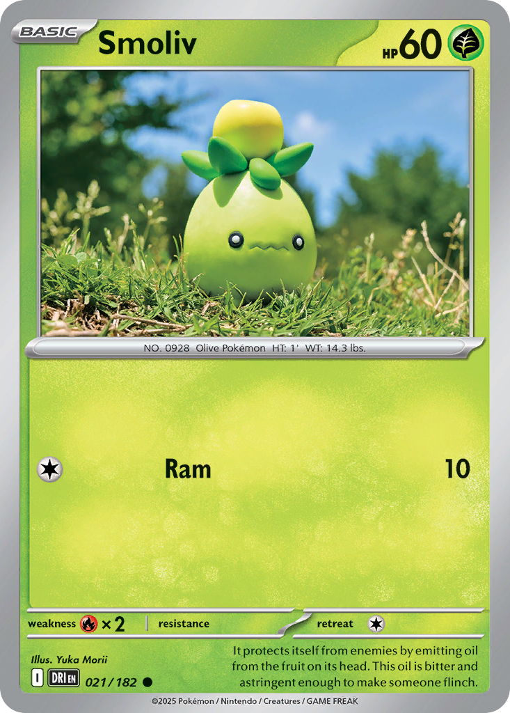 Smoliv 21/182 — English Pokémon Destined Rivals (2025)