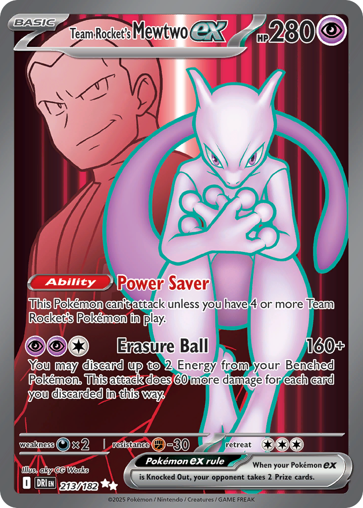 Team Rocket's Mewtwo ex 213/182 — English Pokémon Destined Rivals (2025)