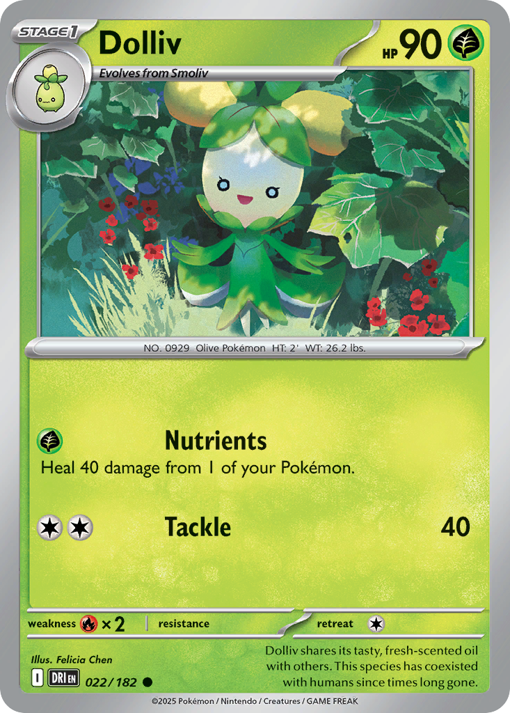 Dolliv 22/182 — English Pokémon Destined Rivals (2025)