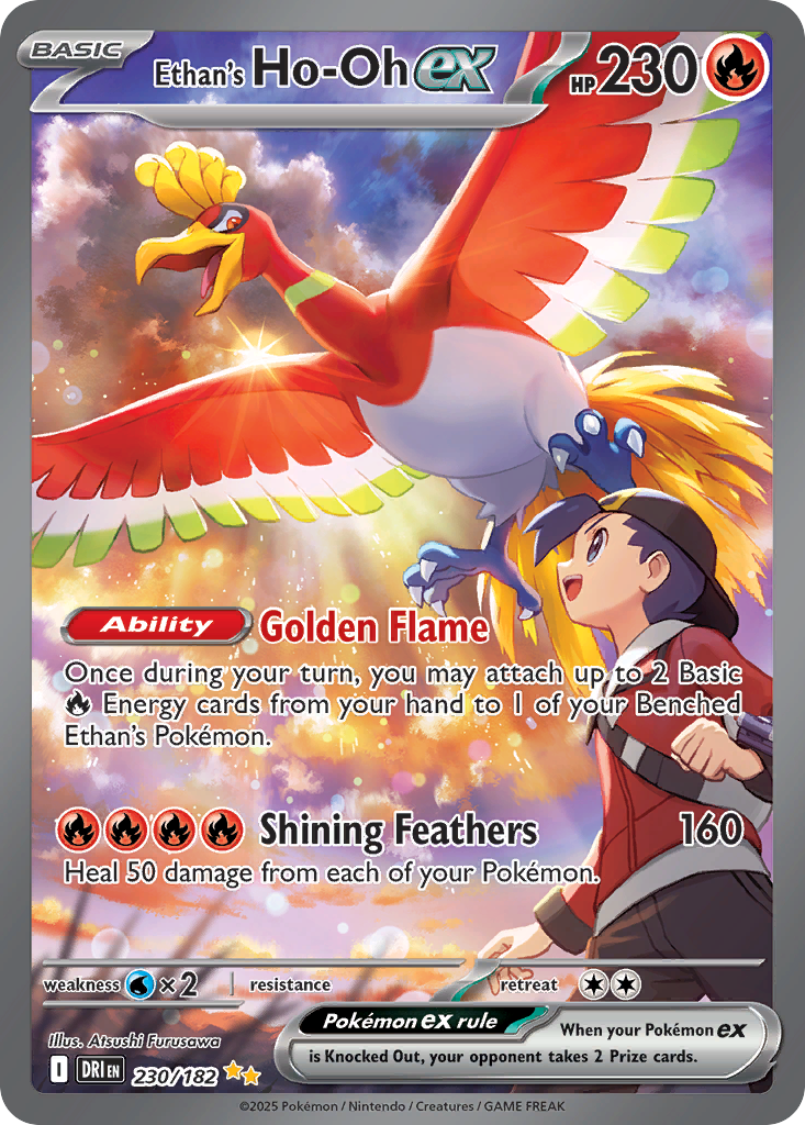 Ethan's Ho-Oh ex 230/182 — English Pokémon Destined Rivals (2025)