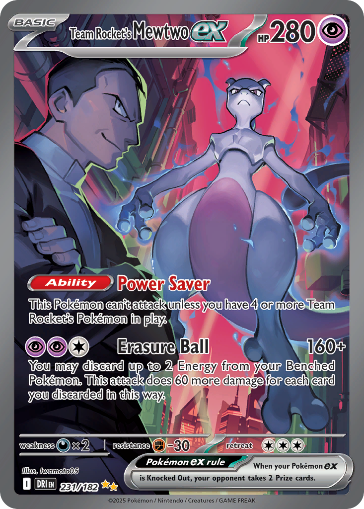 Team Rocket's Mewtwo ex 231/182 — English Pokémon Destined Rivals (2025)