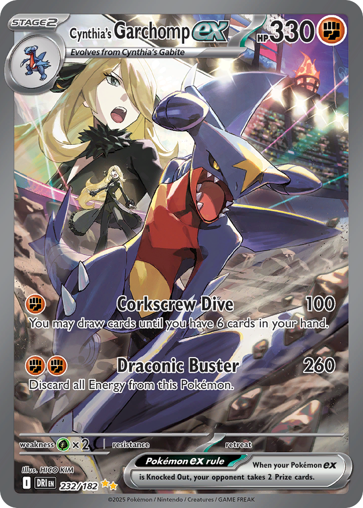 Cynthia's Garchomp ex 232/182 — English Pokémon Destined Rivals (2025)