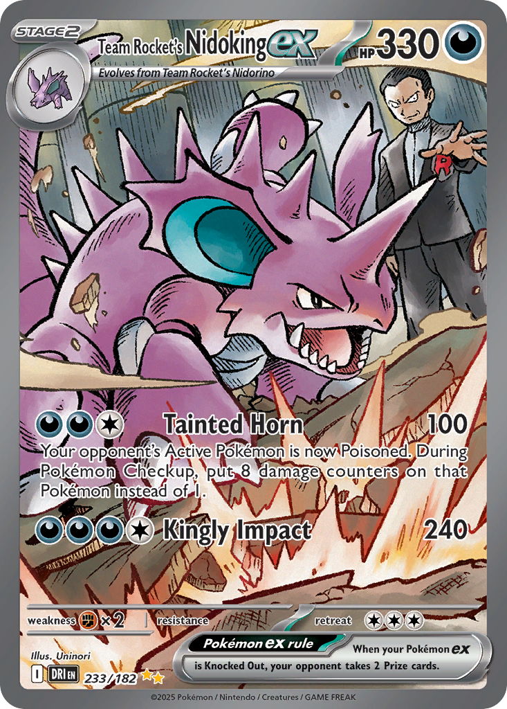 Team Rocket's Nidoking ex 233/182 — English Pokémon Destined Rivals (2025)