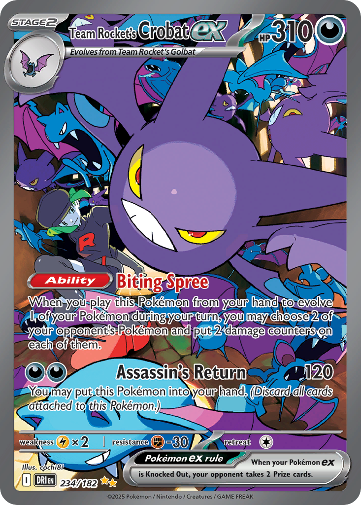 Team Rocket's Crobat ex 234/182 — English Pokémon Destined Rivals (2025)