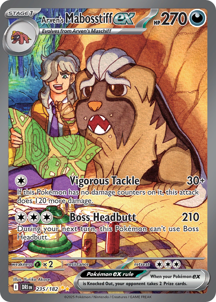 Arven's Mabosstiff ex 235/182 — English Pokémon Destined Rivals (2025)