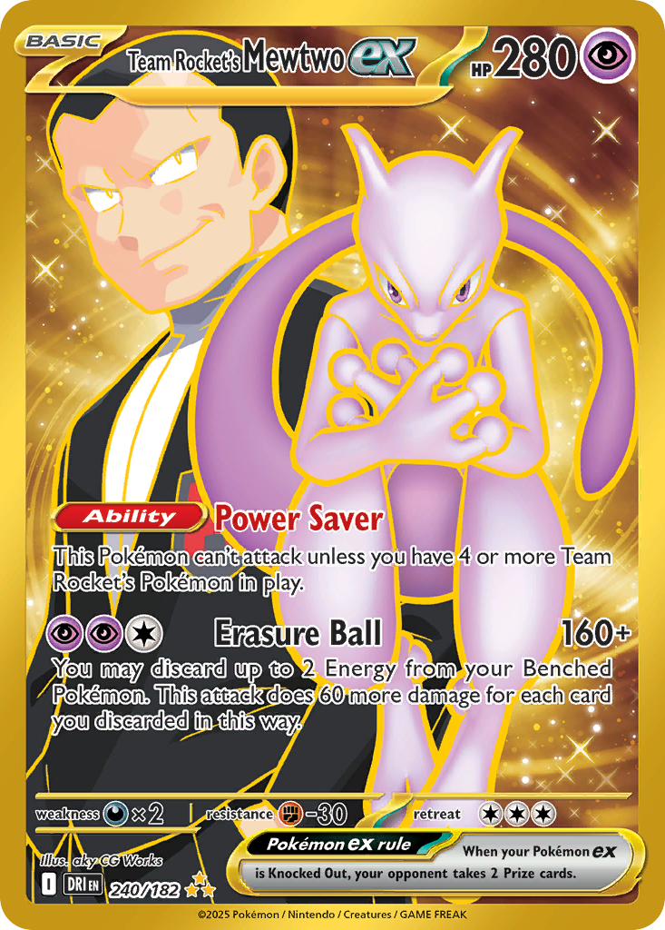 Team Rocket's Mewtwo ex 240/182 — English Pokémon Destined Rivals (2025)