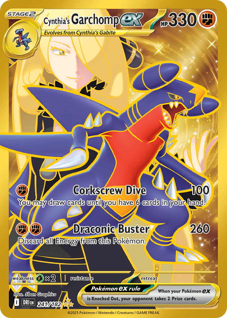 Cynthia's Garchomp ex 241/182 — English Pokémon Destined Rivals (2025)