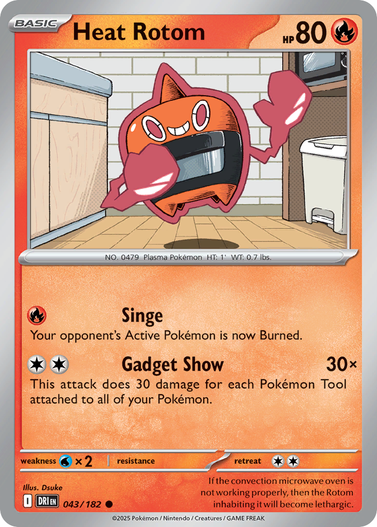 Heat Rotom 43/182 — English Pokémon Destined Rivals (2025)