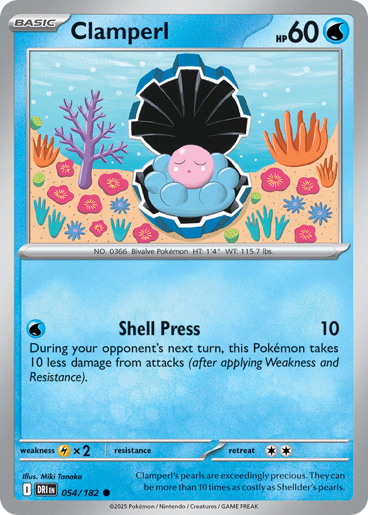 Clamperl 54/182 — English Pokémon Destined Rivals (2025)