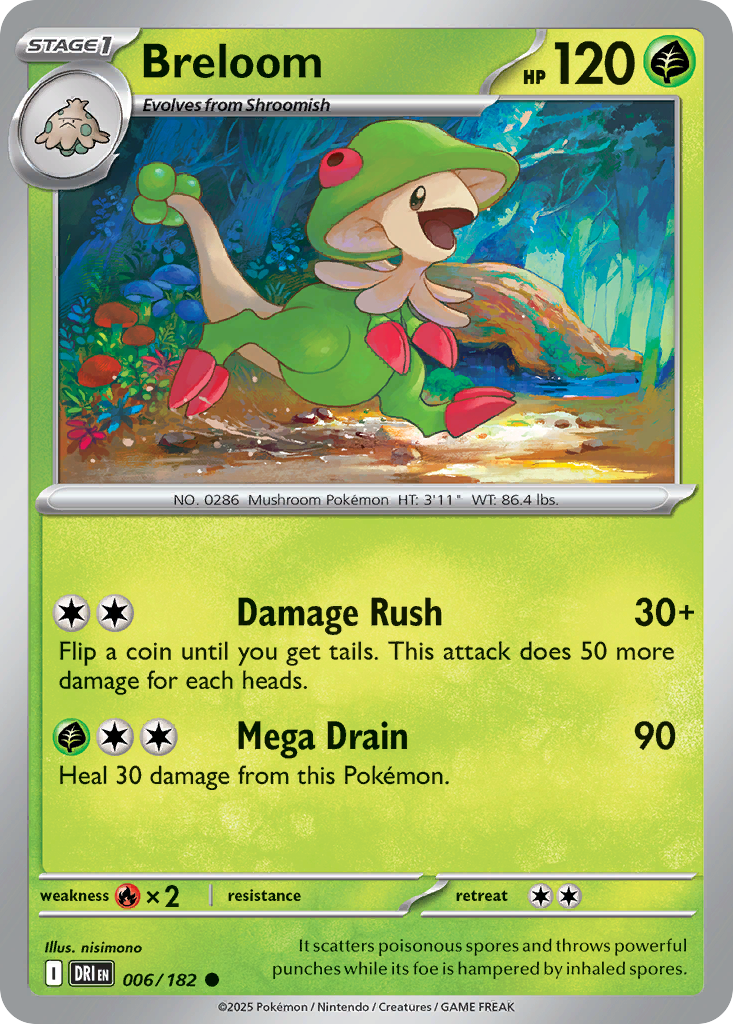 Breloom 6/182 — English Pokémon Destined Rivals (2025)