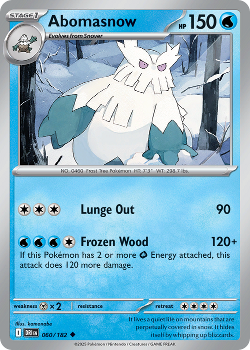 Abomasnow 60/182 — English Pokémon Destined Rivals (2025)