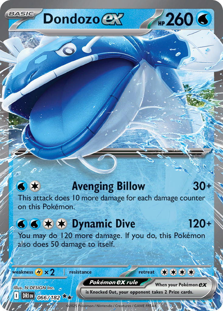 Dondozo ex 66/182 — English Pokémon Destined Rivals (2025)