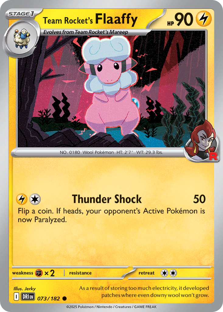 Team Rocket's Flaaffy 73/182 — English Pokémon Destined Rivals (2025)