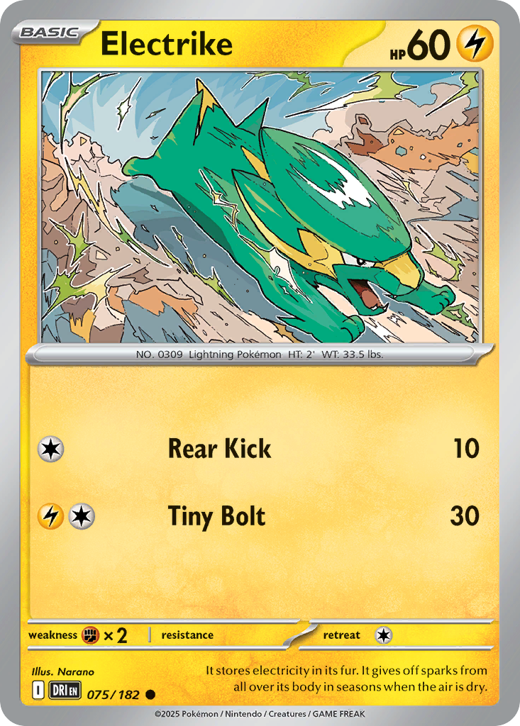 Electrike 75/182 — English Pokémon Destined Rivals (2025)