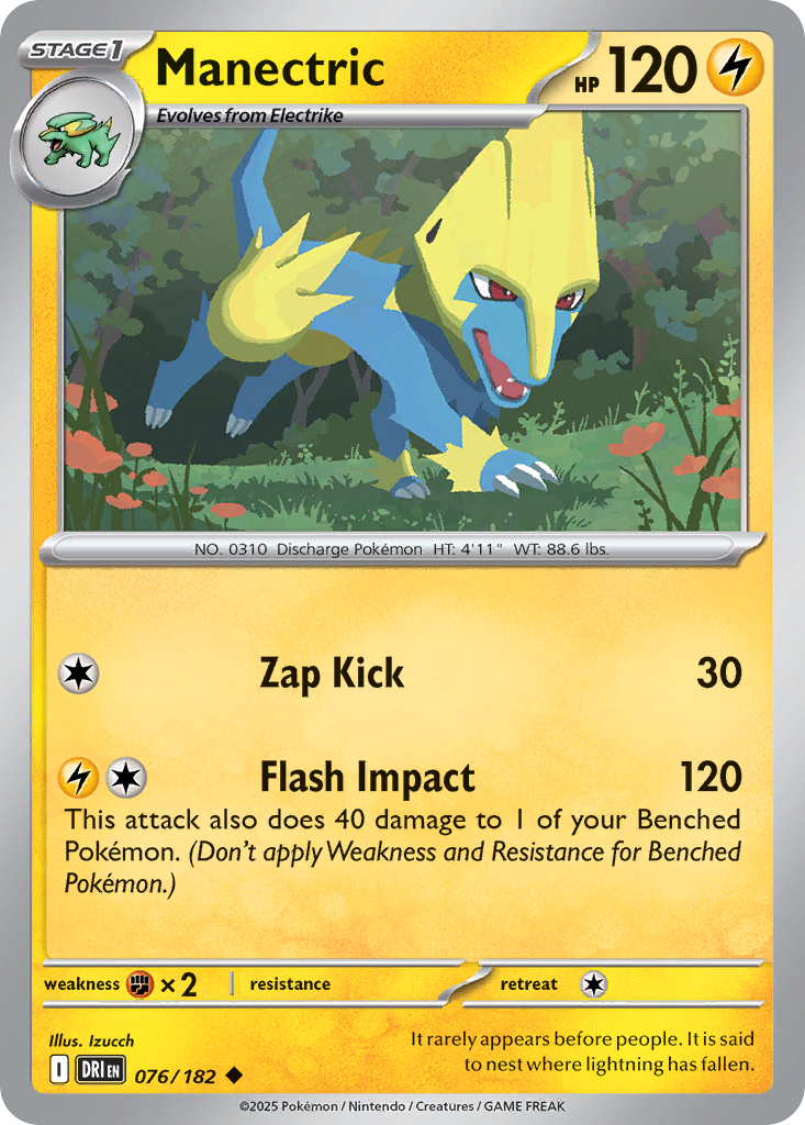 Manectric 76/182 — English Pokémon Destined Rivals (2025)