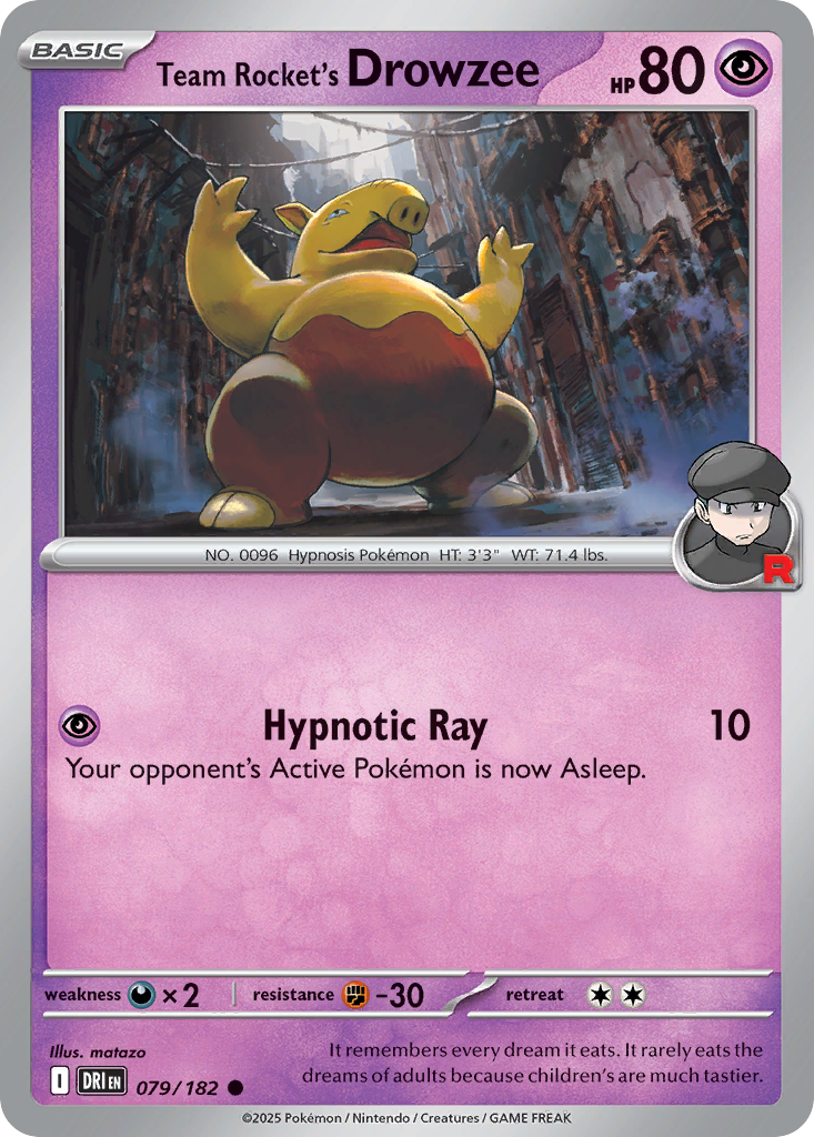 Team Rocket's Drowzee 79/182 — English Pokémon Destined Rivals (2025)