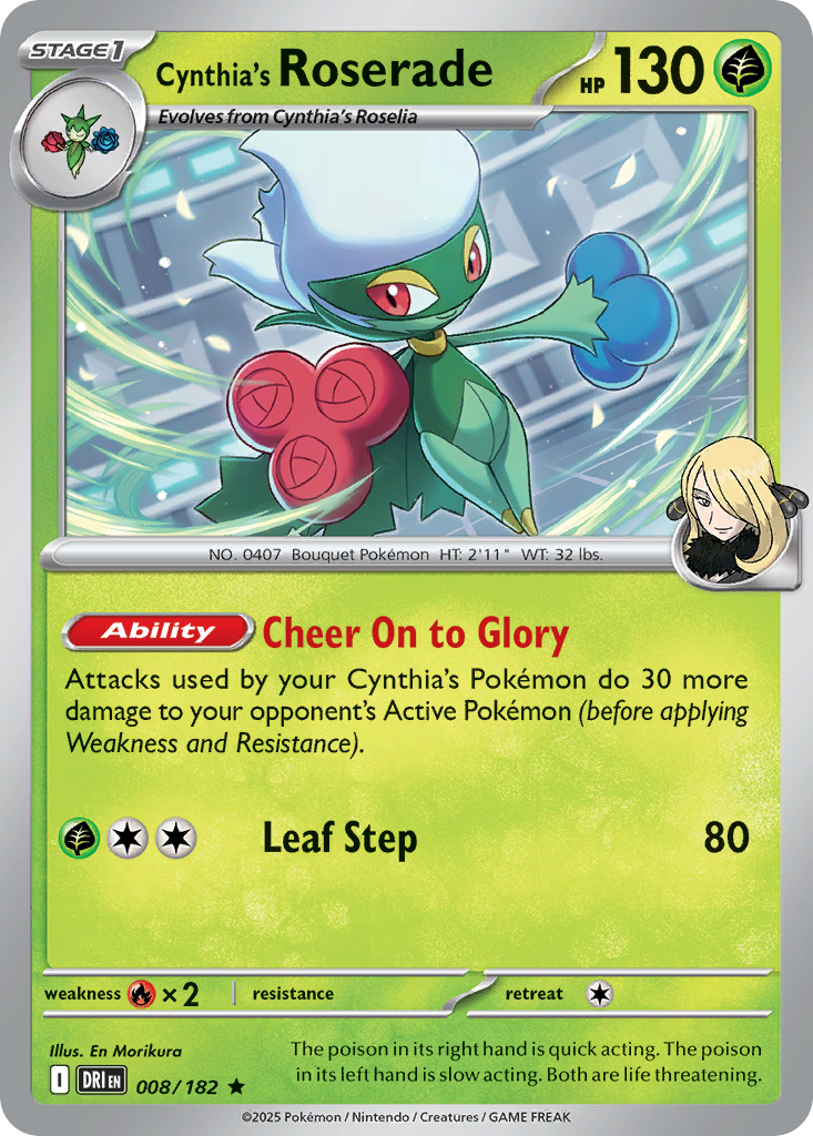 Cynthia's Roserade 8/182 — English Pokémon Destined Rivals (2025)
