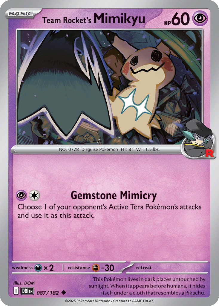 Team Rocket's Mimikyu 87/182 — English Pokémon Destined Rivals (2025)