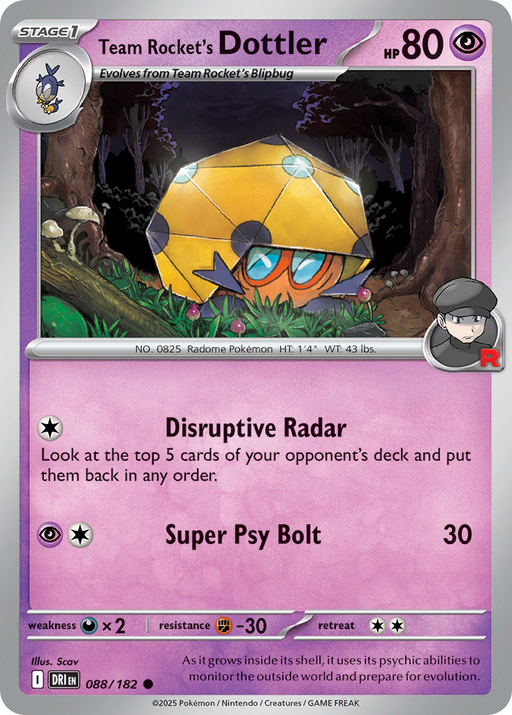 Team Rocket's Dottler 88/182 — English Pokémon Destined Rivals (2025)