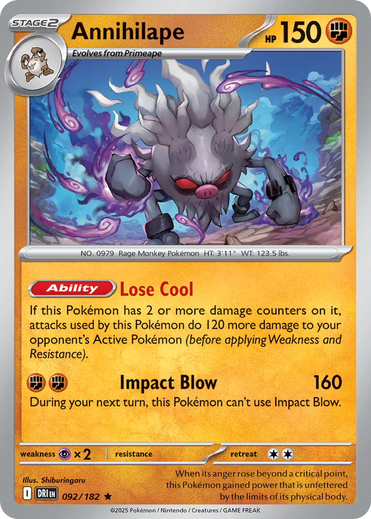 Annihilape 92/182 — English Pokémon Destined Rivals (2025)