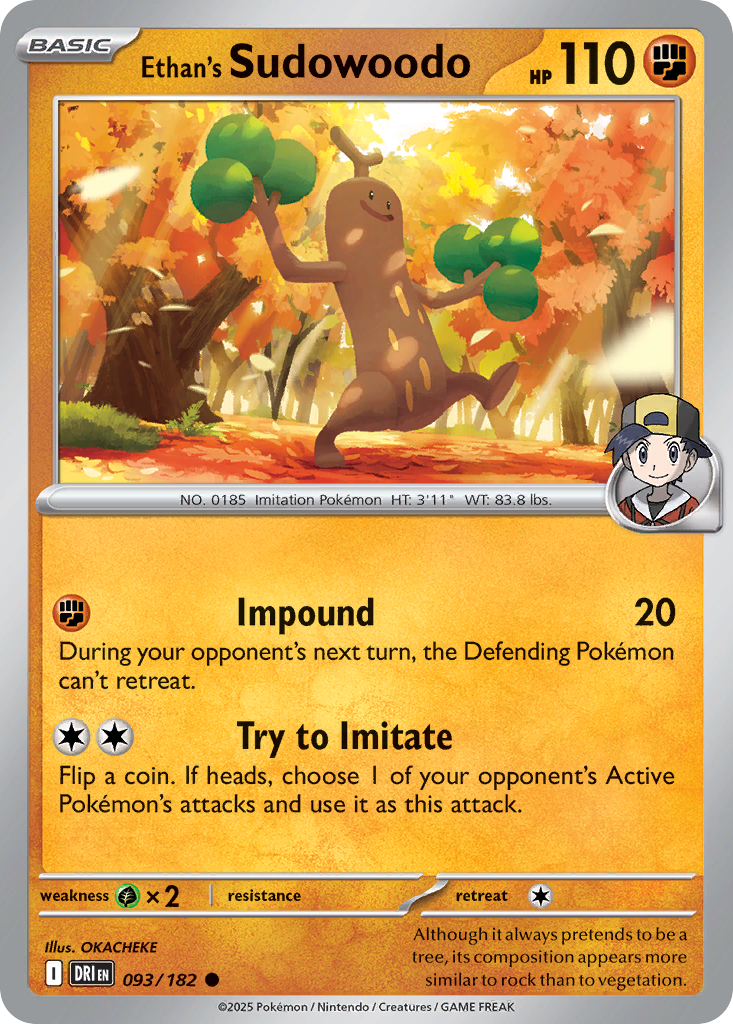Ethan's Sudowoodo 93/182 — English Pokémon Destined Rivals (2025)