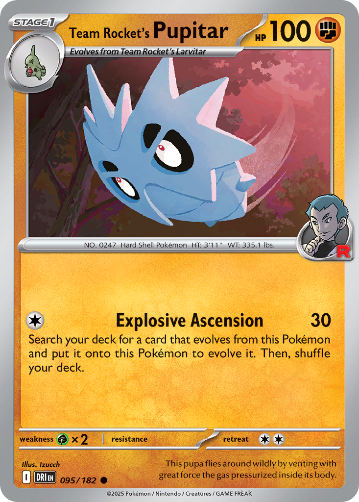 Team Rocket's Pupitar 95/182 — English Pokémon Destined Rivals (2025)