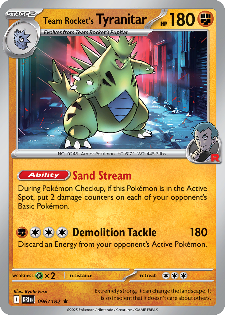 Team Rocket's Tyranitar 96/182 — English Pokémon Destined Rivals (2025)