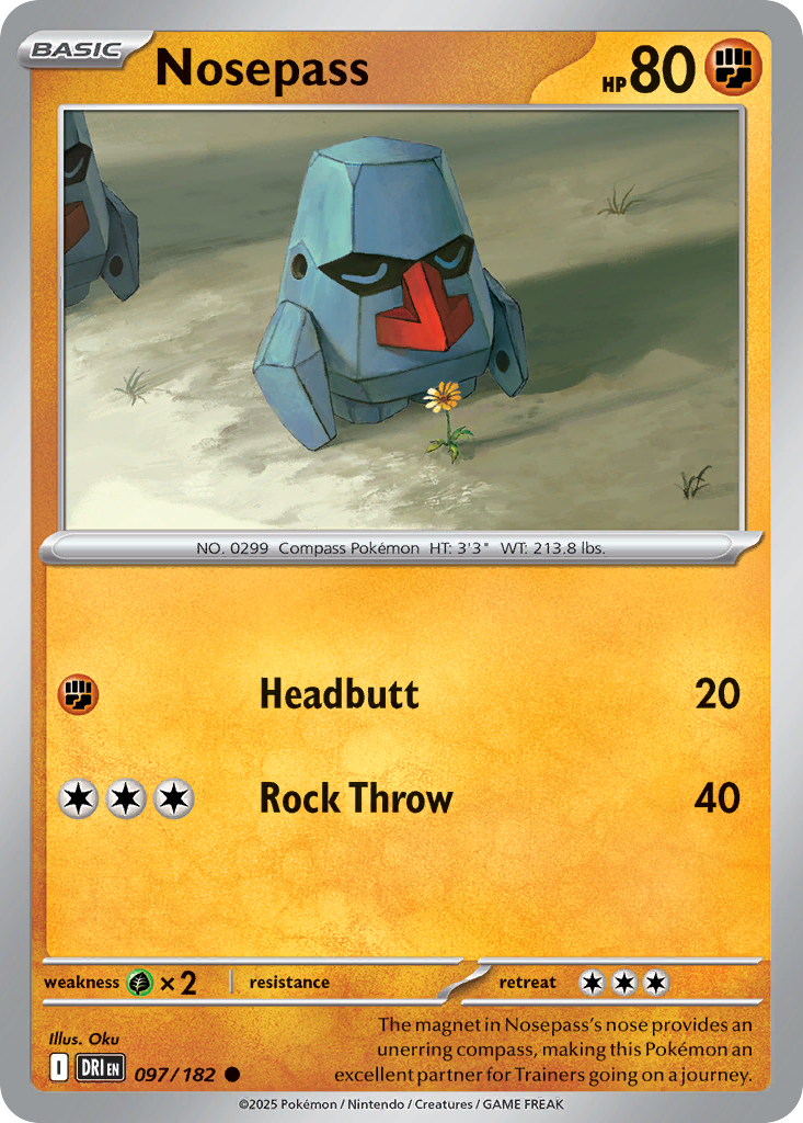 Nosepass 97/182 — English Pokémon Destined Rivals (2025)