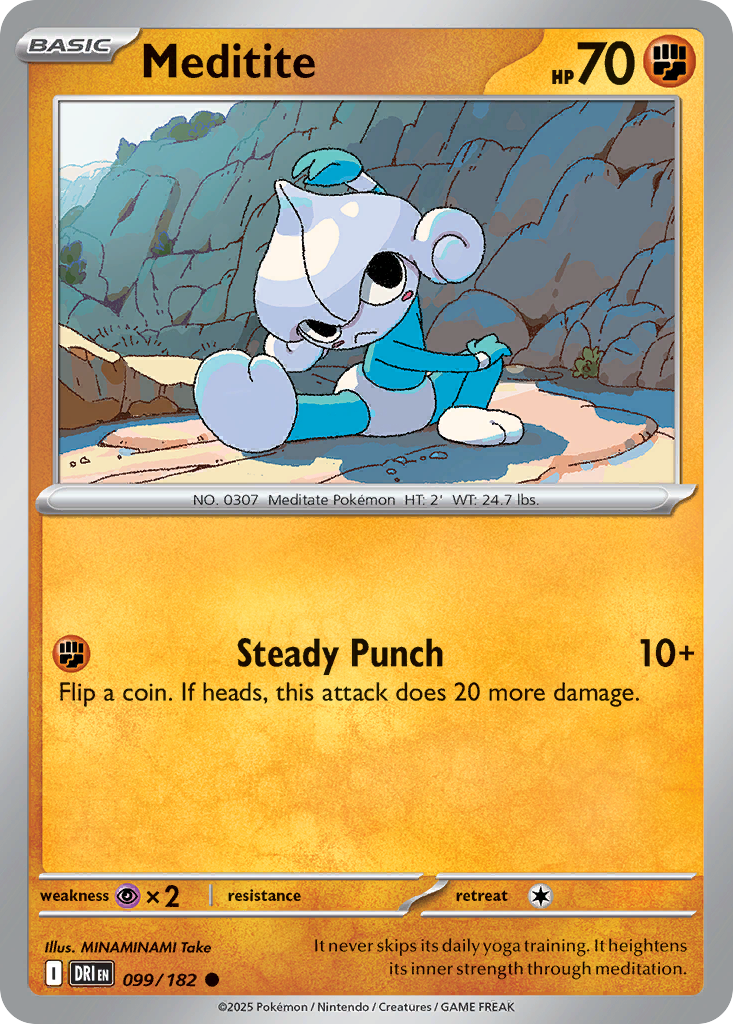 Meditite 99/182 — English Pokémon Destined Rivals (2025)