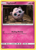 Jigglypuff 14/18 English Pokémon holo card from Detective Pikachu (2019)