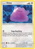 Ditto 17/18 English Pokémon holo card from Detective Pikachu (2019)