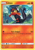 Litten 12/70 English Pokémon card from Dragon Majesty (2018)