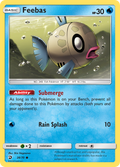 Feebas 28/70 English Pokémon card from Dragon Majesty (2018)