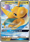 Dragonite-GX 37/70 English Pokémon card from Dragon Majesty (2018)