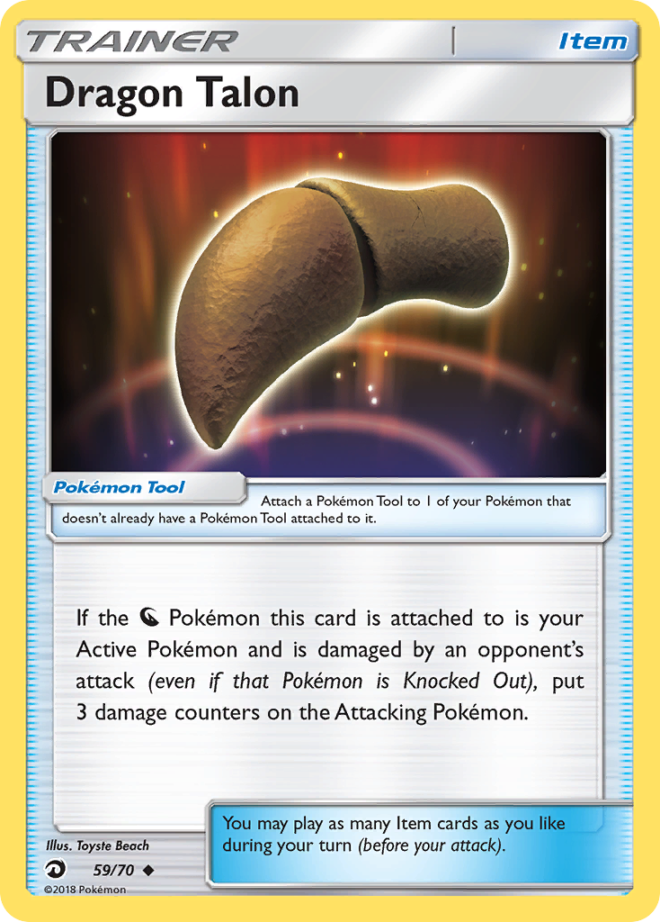 Dragon Talon 59/70 English Pokémon card from Dragon Majesty (2018)