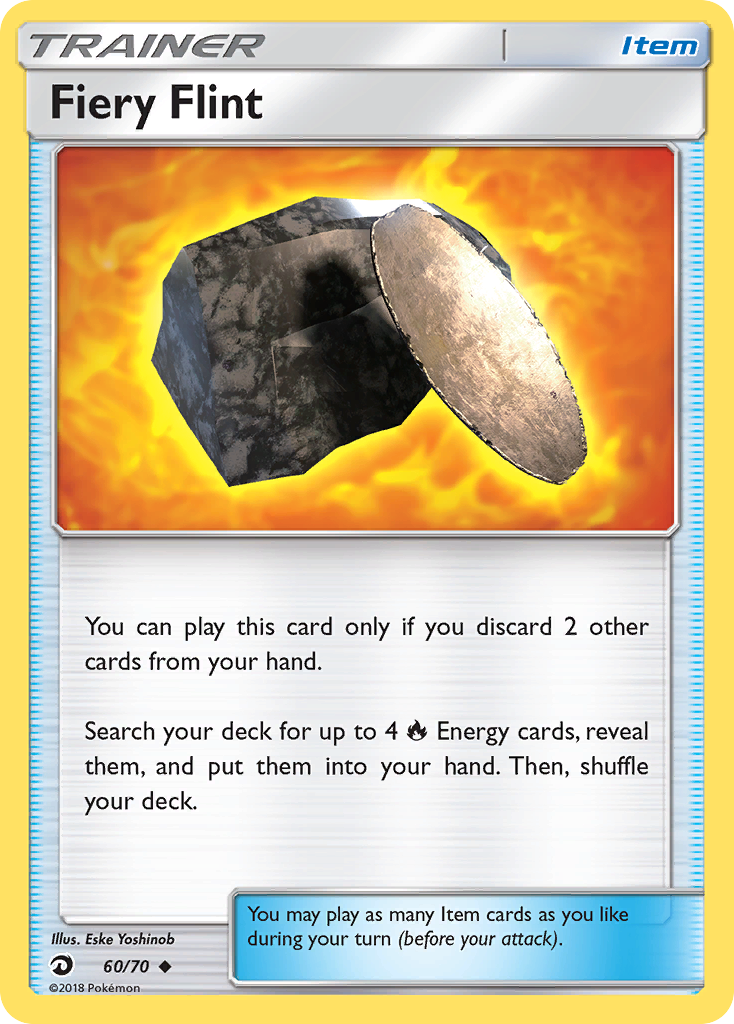 Fiery Flint 60/70 English Pokémon card from Dragon Majesty (2018)
