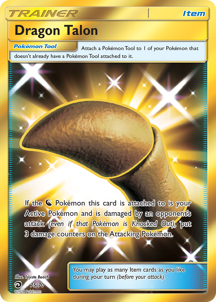 Dragon Talon 75/70 English Pokémon card from Dragon Majesty (2018)