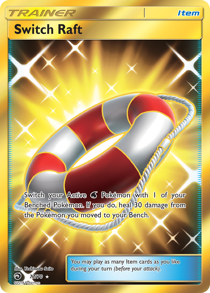 Switch Raft 77/70 English Pokémon card from Dragon Majesty (2018)